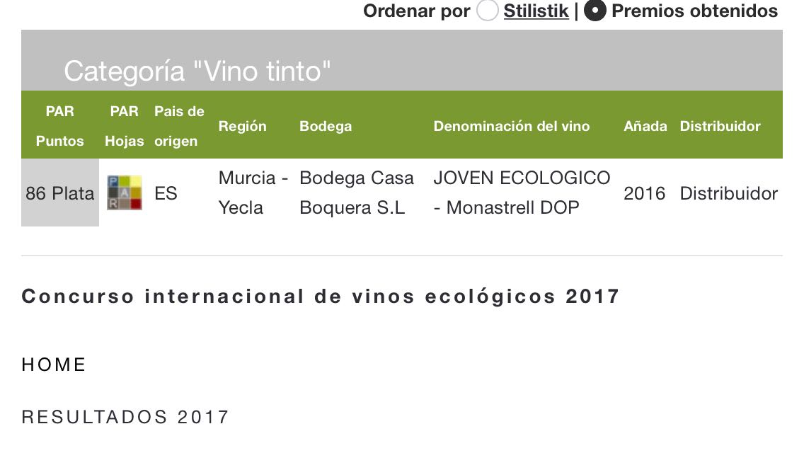 Medalla de Plata Casa Boquera Joven