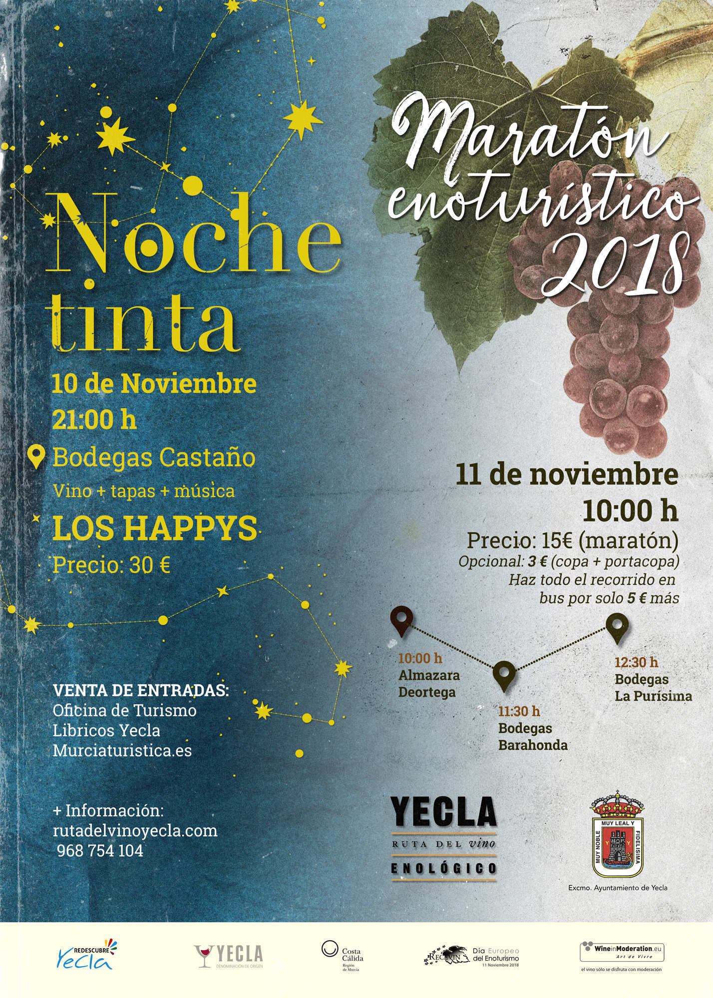 Noche tinta y maratón enoturístico 2018