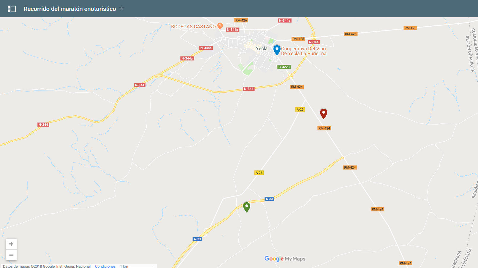 Recorrido del Maratón Enoturístico