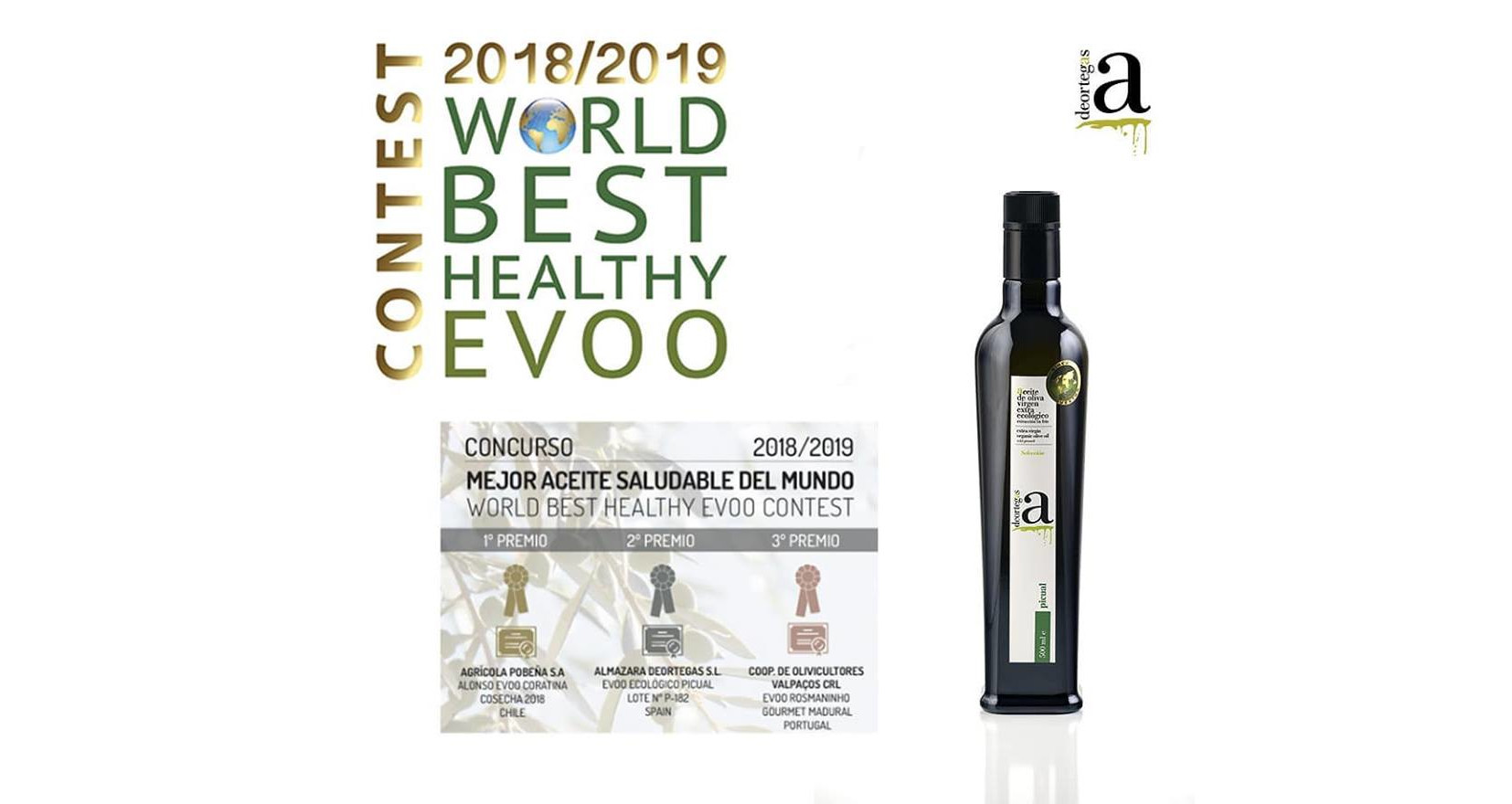 DEORTEGAS PICUAL consigue  medalla de plata al  aceite más saludable de España y segundo del mundo.