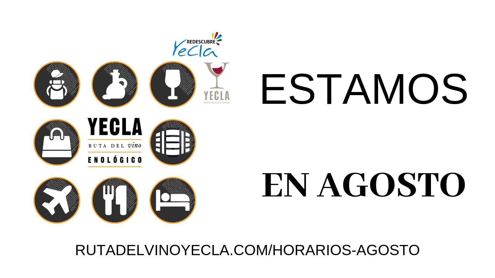 Horarios Agosto 2019 en la Ruta del Vino de Yecla