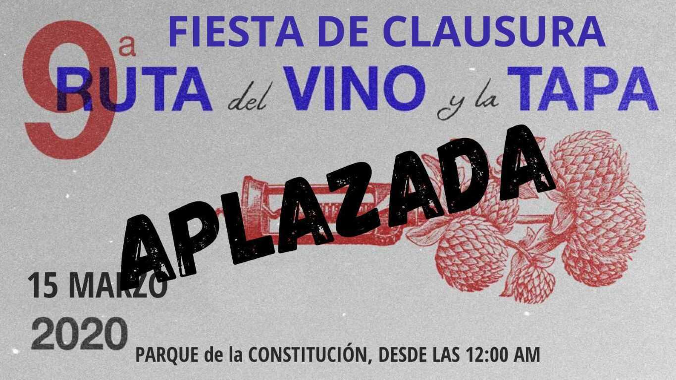 Aplazada Fiesta de Clausura de la 9 Ruta del Vino y la Tapa