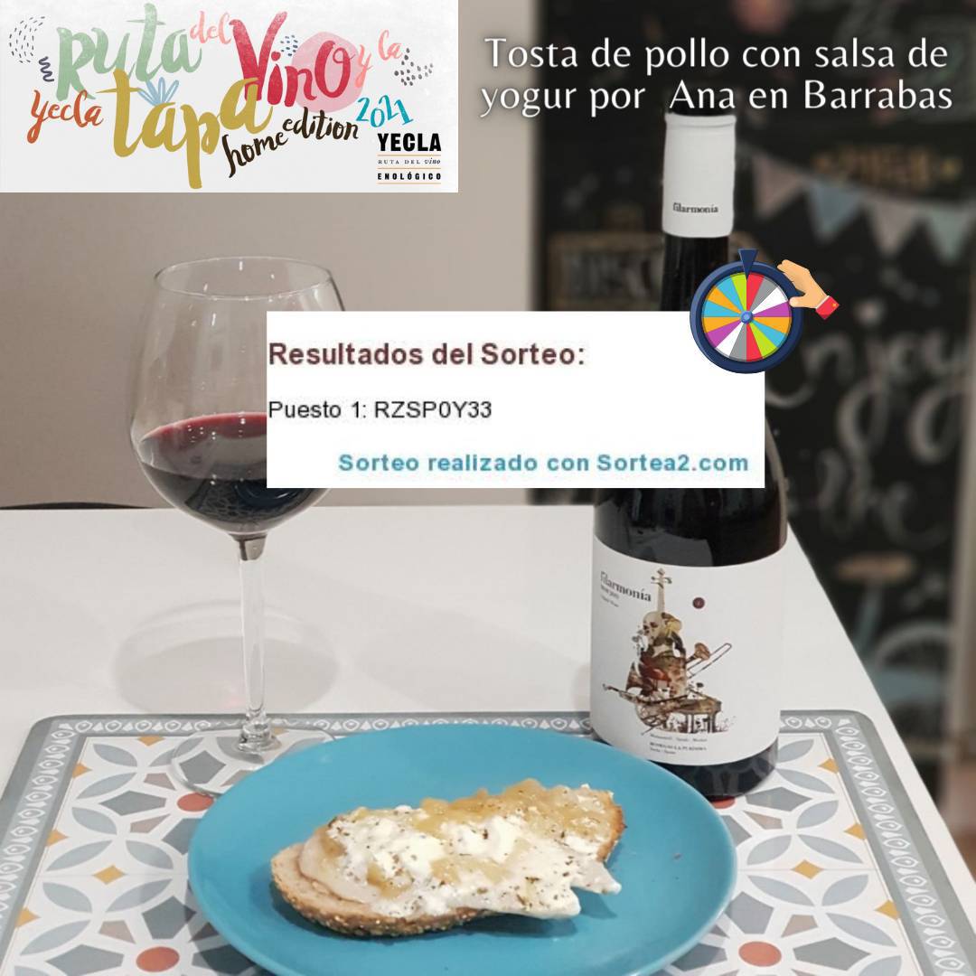Ganadora del TERCER  SORTEO de la Ruta del Vino y la Tapa Home Edition